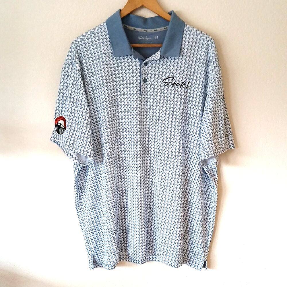 Walter Hagen 11 Tee Time Golf Polo Scratch With Patch On Sleeve
